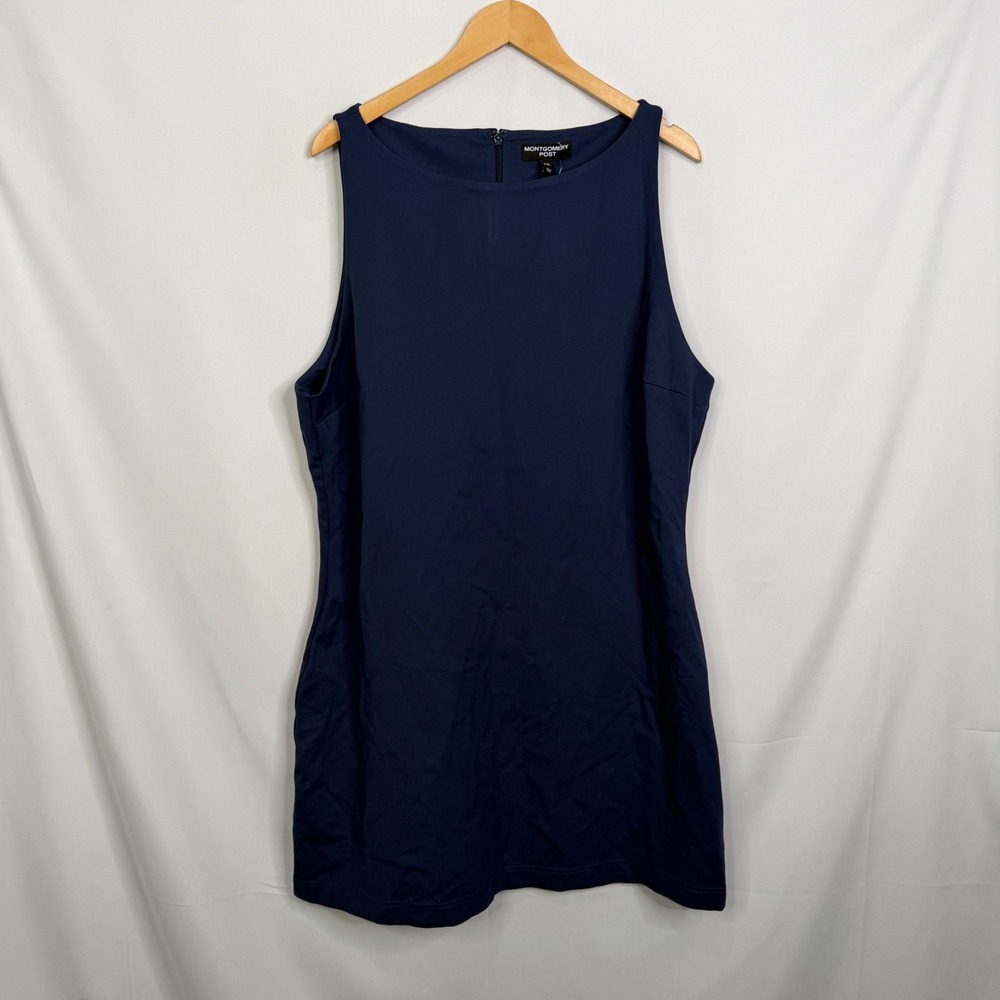 Montgomery Post Womens Ponte Boatneck Dress Navy Blue XXL NWT - Picture 3 of 8